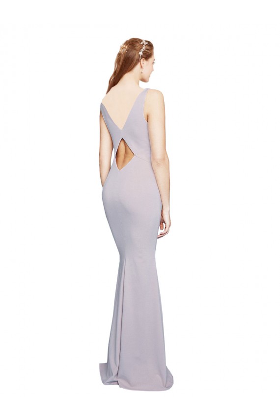 Mermaid V-Neck Stretch Crepe Long Arctic Lilac Formal Evening Gown / Prom Dress / Bridesmaid Dress Barrie