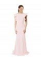 Mermaid, Sheath Jewel Neck Stretch Crepe Sweep Train Pink Black Tie Prom Dress / Bridesmaid Dress Barrie