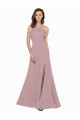 A-Line High Neck Stretch Crepe Long Dusty Pink Prom Dress / Bridesmaid Dress Barrie