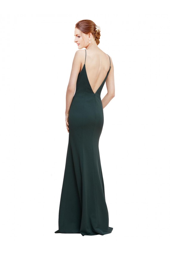 A-Line V-Neck Stretch Crepe Long Pink Formal Dress / Bridesmaid Dress Barrie