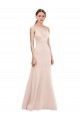A-Line V-Neck Stretch Crepe Long Pink Formal Dress / Bridesmaid Dress Barrie