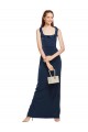 Sheath Scoop Neck Stretch Crepe Long Dark Navy Formal Evening Gown / Prom Dress / Bridesmaid Dress Barrie