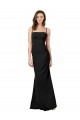 Sheath Square Neck Stretch Crepe Long Black Formal Evening Gown / Prom Dress / Bridesmaid Dress Barrie