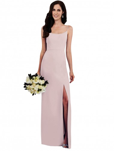 Trumpet Spaghetti Straps Stretch Crepe Long Formal Evening Gown / Prom Dress / Bridesmaid Dress Barrie