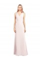 Trumpet V-Neck Stretch Crepe Long Pink Semi Formal Evening Dress / Prom Dress / Bridesmaid Dress Barrie