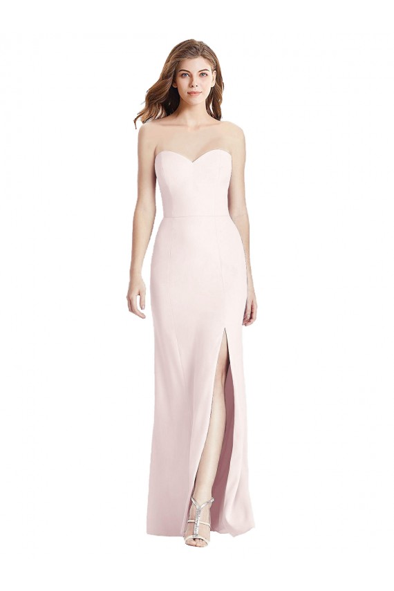 Trumpet Strapless Stretch Crepe Long Pink Semi Formal Evening Dress / Prom Dress / Bridesmaid Dress Barrie