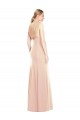 Trumpet Bateau Neck Stretch Crepe Long Nude Semi Formal Evening Dress / Prom Dress / Bridesmaid Dress Barrie