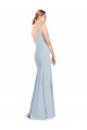 Trumpet V-Neck Stretch Crepe Long Light Sky Blue Bridesmaid Dress / Formal Dress Barrie
