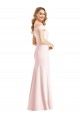 Trumpet V-Neck Stretch Crepe Long Pink Bridesmaid Dress / Evening Dress Barrie