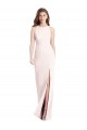 Trumpet Bateau Neck Stretch Crepe Long Pink Semi Formal Evening Dress / Prom Dress / Bridesmaid Dress Barrie