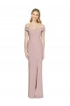 Trumpet Off the Shoulder Stretch Crepe Long Dusty Pink Semi Formal Evening Dress / Prom Dress / Bridesmaid Dress Barrie