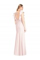 Trumpet Bateau Neck Stretch Crepe Long Pink Formal Dress / Bridesmaid Dress Barrie