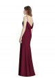 Trumpet Bateau Neck Stretch Crepe Long Burgundy Gold Semi Formal Evening Dress / Bridesmaid Dress Barrie