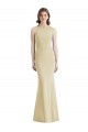 Trumpet Bateau Neck Stretch Crepe Long Champagne Semi Formal Evening Dress / Prom Dress / Bridesmaid Dress Barrie