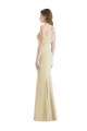 Trumpet Bateau Neck Stretch Crepe Long Champagne Semi Formal Evening Dress / Prom Dress / Bridesmaid Dress Barrie