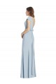 Trumpet Bateau Neck Stretch Crepe Long Light Sky Blue Formal Dress / Bridesmaid Dress Barrie