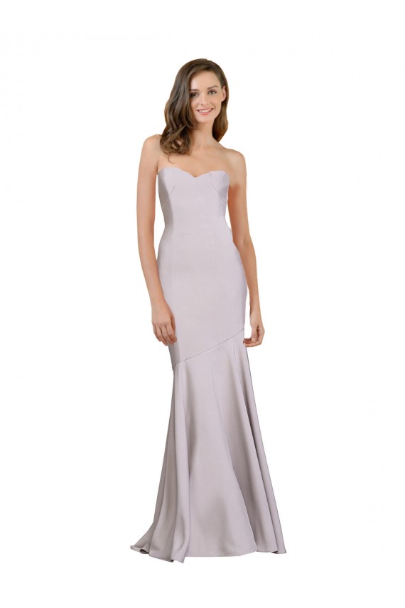 Mermaid Strapless Stretch Crepe Long Arctic Lilac Prom Dress / Bridesmaid Dress Barrie