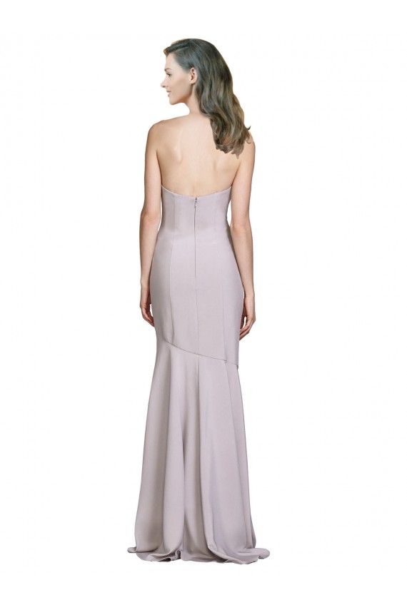 Mermaid Strapless Stretch Crepe Long Arctic Lilac Prom Dress / Bridesmaid Dress Barrie