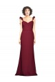 Mermaid Strapless Stretch Crepe Long Burgundy Prom Dress / Bridesmaid Dress Barrie