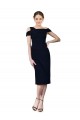 Mermaid Off the Shoulder Stretch Crepe Cocktail Length Dark Navy Formal Evening Gown / Prom Dress / Bridesmaid Dress Barrie