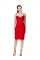 Sheath Sweetheart Stretch Crepe Cocktail Length Red Formal Evening Gown / Prom Dress / Bridesmaid Dress Barrie