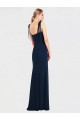 Trumpet Spaghetti Straps Stretch Crepe Long Dark Navy Semi Formal Evening Dress / Prom Dress / Bridesmaid Dress Barrie