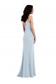 Trumpet V-Neck Stretch Crepe Long Light Sky Blue Formal Dress / Bridesmaid Dress Barrie