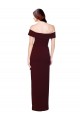 Mermaid Off the Shoulder Stretch Crepe Long Burgundy Gold Formal Evening Gown / Prom Dress / Bridesmaid Dress Barrie