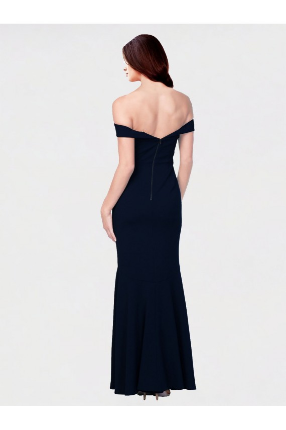 Mermaid Off the Shoulder Stretch Crepe Long Ivory Formal Evening Gown / Prom Dress / Bridesmaid Dress Barrie