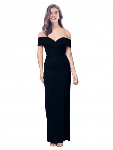 Mermaid Sweetheart Stretch Crepe Long Black Formal Dress / Bridesmaid Dress Barrie