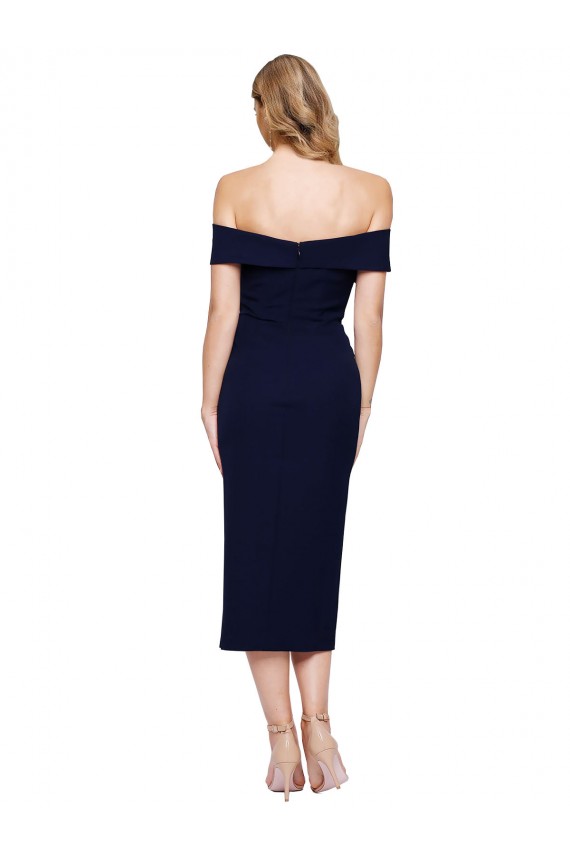 Mermaid Sweetheart Stretch Crepe Midi Length Dark Navy Formal Evening Gown / Prom Dress / Bridesmaid Dress Barrie