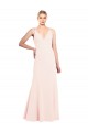 A-Line High Neck Stretch Crepe Long Pink Formal Evening Gown / Prom Dress / Bridesmaid Dress Barrie