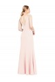 A-Line High Neck Stretch Crepe Long Pink Formal Evening Gown / Prom Dress / Bridesmaid Dress Barrie