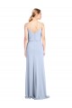 Sheath High Neck Stretch Crepe Long Light Sky Blue Formal Dress / Bridesmaid Dress Barrie