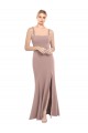 Mermaid High Neck Stretch Crepe Long Dusty Pink Prom Dress / Bridesmaid Dress Barrie