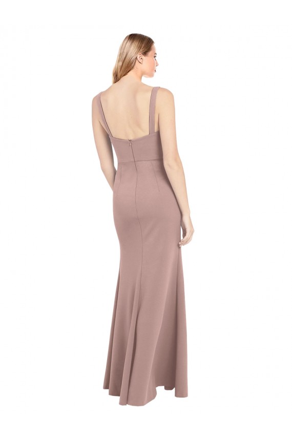 Mermaid High Neck Stretch Crepe Long Dusty Pink Prom Dress / Bridesmaid Dress Barrie