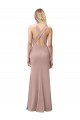 Sheath High Neck Stretch Crepe Long Dusty Pink Prom Dress / Bridesmaid Dress Barrie