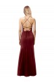 Mermaid High Neck Stretch Crepe Long Burgundy Gold Formal Evening Gown / Prom Dress / Bridesmaid Dress Barrie