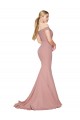 Mermaid High Neck Stretch Crepe Sweep Train Dusty Pink Formal Evening Gown / Prom Dress / Bridesmaid Dress Barrie