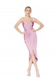 Mermaid High Neck Stretch Crepe Knee Length Orchid High Low Evening Gown / Prom Dress / Bridesmaid Dress Barrie