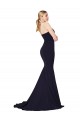Mermaid High Neck Stretch Crepe Sweep Train Dark Navy Formal Evening Gown / Prom Dress / Bridesmaid Dress Barrie