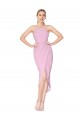 Mermaid High Neck Stretch Crepe Knee Length Orchid Bridesmaid Dress / Formal Dress Barrie