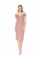 Mermaid High Neck Stretch Crepe Knee Length Dusty Pink Black Tie Evening Gown / Prom Dress / Bridesmaid Dress Barrie