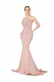Mermaid High Neck Stretch Crepe Long Mauve Formal Evening Gown / Prom Dress / Bridesmaid Dress Barrie