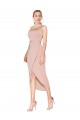Mermaid High Neck Stretch Crepe Knee Length Mauve Formal Dress / Bridesmaid Dress Barrie