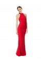 Mermaid High Neck Stretch Crepe Long Red Prom Dress / Bridesmaid Dress Barrie