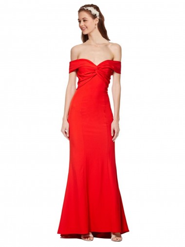 Mermaid High Neck Stretch Crepe Long Red Bridesmaid Dress / Formal Dress Barrie