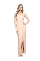 Sheath Square Neck Stretch Crepe Long Nude Formal Evening Gown / Prom Dress / Bridesmaid Dress Barrie