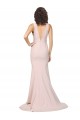 Sheath V-Neck Stretch Crepe Sweep Train Pink Black Tie Evening Gown / Prom Dress / Bridesmaid Dress Barrie