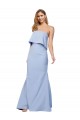 A-Line Strapless Stretch Crepe Long Light Sky Blue Formal Dress / Bridesmaid Dress Barrie